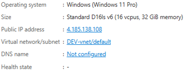 VM2 - D16Is v6 (16 Vcpus - 32GB RAM)